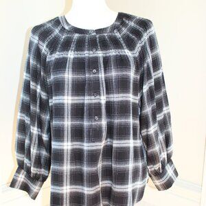 LOFT Women's Long Sleeve Front Button Blouse Size M